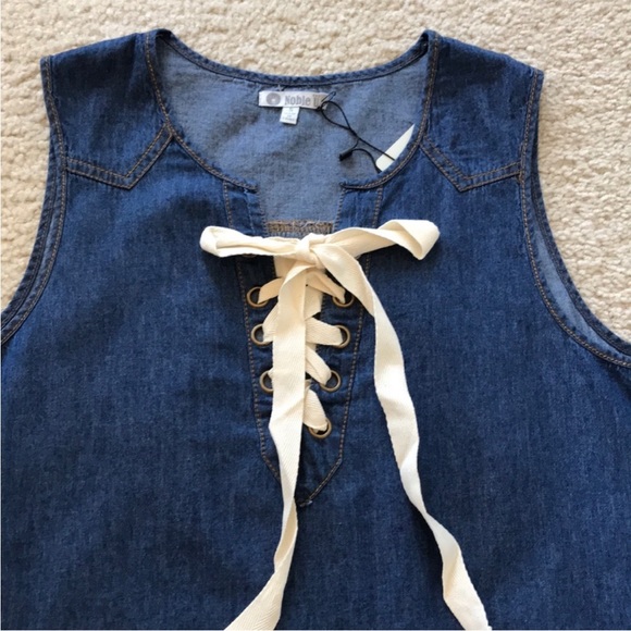 Denim Tie Front Dress - Picture 7 of 8